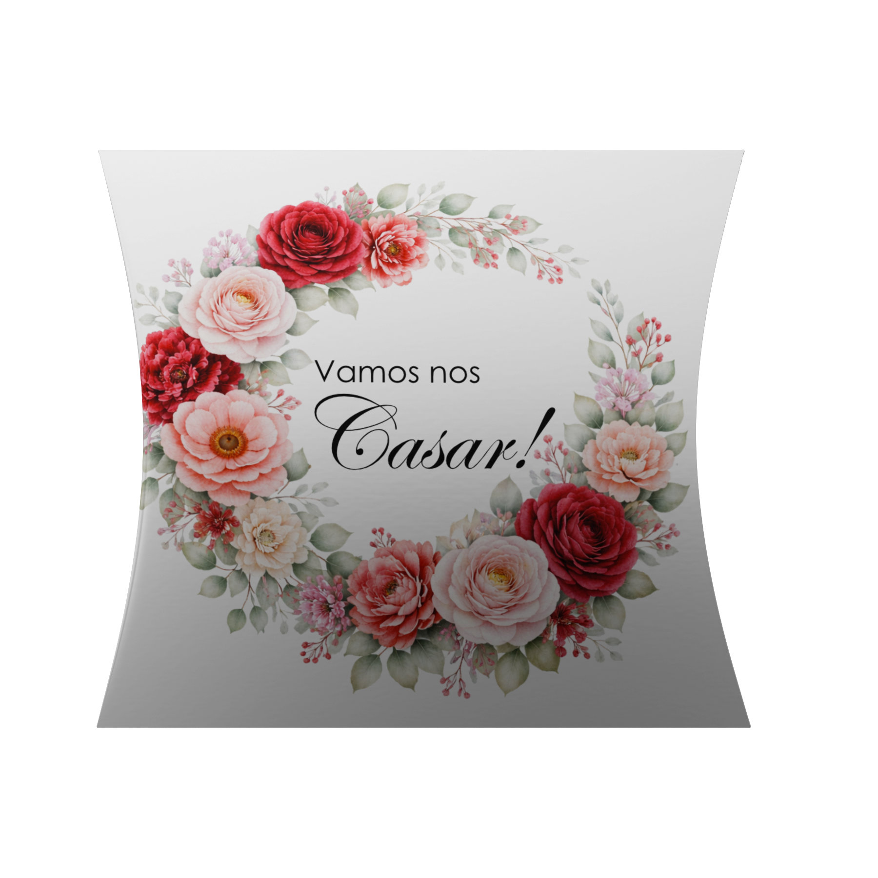 Envelope para madrinha com flores vermelhas